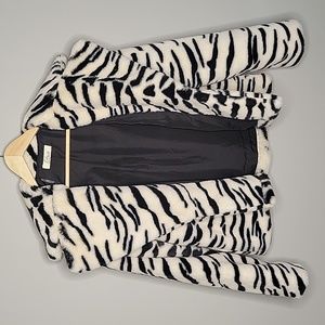 Elan black and white zebra print jacket size small